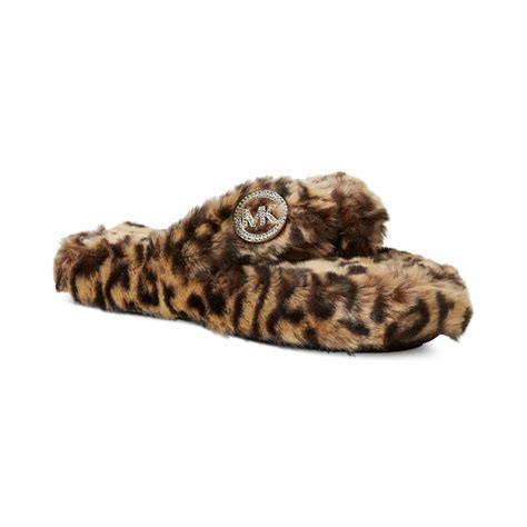 Michael Kors Women's Jet Set Cheetah Print Slippers, Size 10